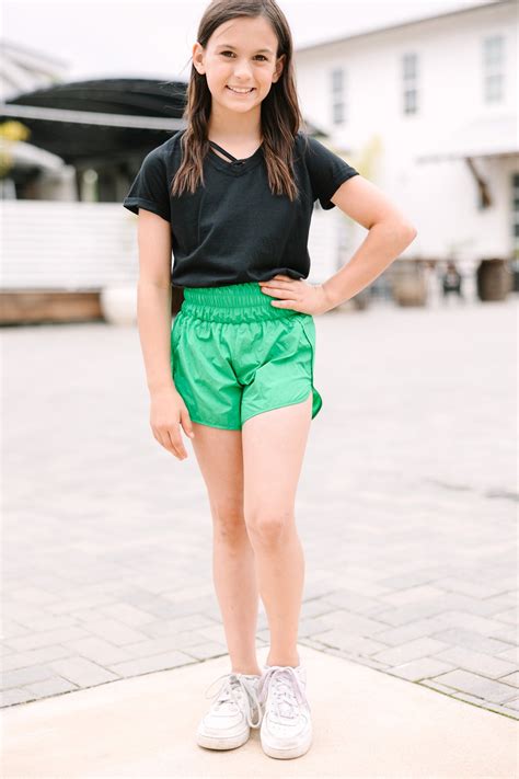 Girls: Off To A Good Start Green Running Shorts – Shop the Mint