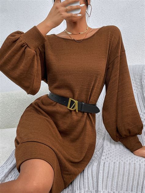 Drop Shoulder Sweater Dress Without Belt | Habillement femme, Vêtements ...