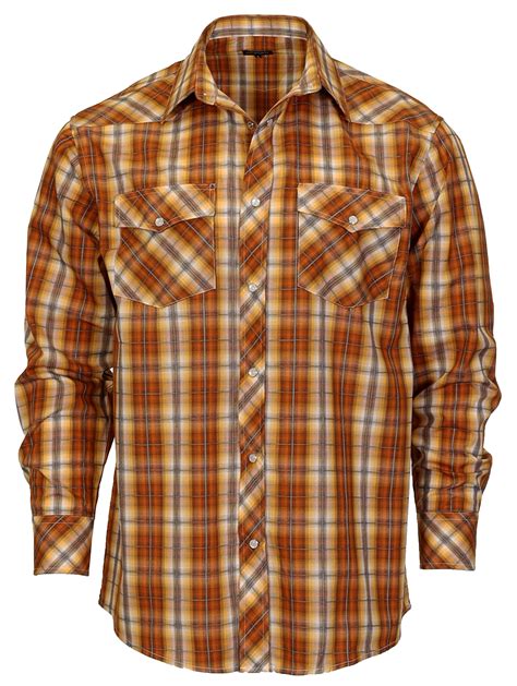 Gioberti Men's Western Plaid Long Sleeve Shirt with Pearl Snap-on - Walmart.com