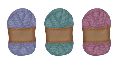 Premium Vector | Knitting yarns with tags illustrations