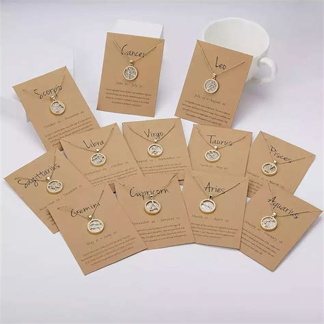 Gold Star Sign Coin Constellation Pendant Chain Necklace - Day ...