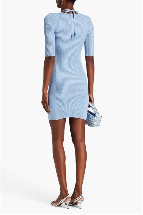 GANNI Mélange ribbed-knit mini dress | THE OUTNET