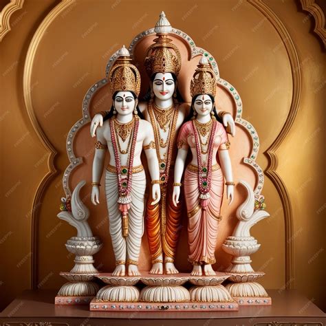 Idol of the hindu gods Lakshmana Rama and the goddess Sita India ...