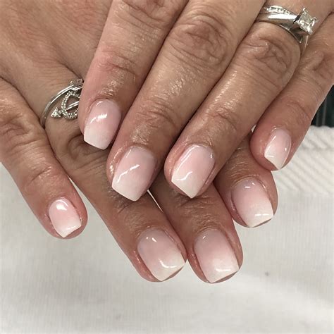 Pink & White Ombré French Gel Nails | Ombre gel nails, Pink ombre nails ...