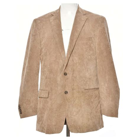 Chaps Mens Size 42 Two Button Corduroy Blazer Brown (s)