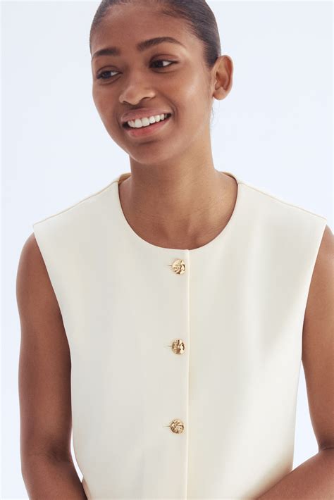 Gilet van interlocktricot - Roomwit - DAMES | H&M BE