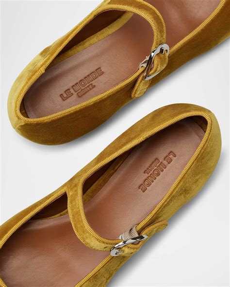 Le Monde Beryl Velvet Mary Jane Ballerina Flats | Neiman Marcus
