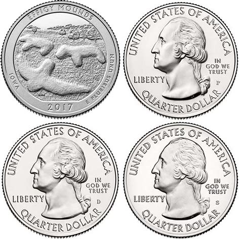 2017 Effigy Mounds National Monument Iowa National Park NP Quarters ...