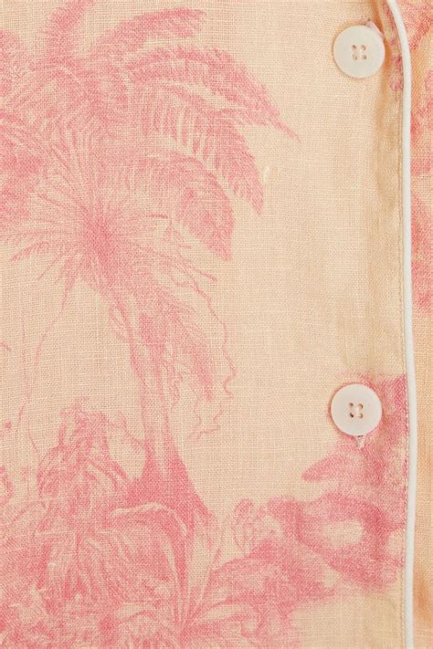 DESMOND & DEMPSEY Printed linen pajama set | THE OUTNET