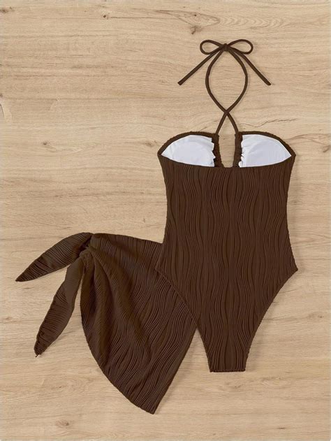 SOLY HUX Women’s One Piece Swimsuit Criss Cross Halter Cut Out Bathing ...