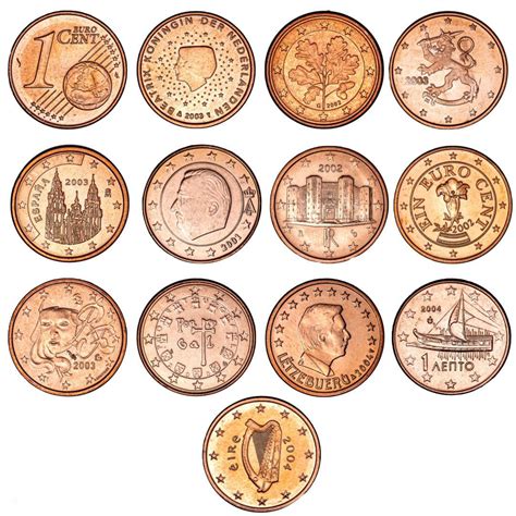 12 Different Euro Countries 1 Cent Coins (12)