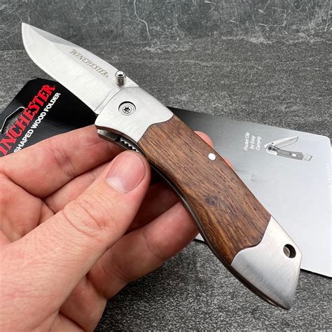 Winchester Rich Grain Wood Handles Folding Blade Everyday Carry Pocket Knife NEW | eBay