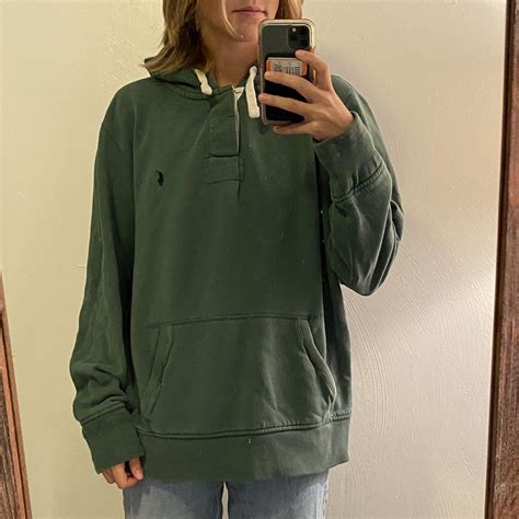 Polo Ralph Lauren Men's Green Hoodie | Depop
