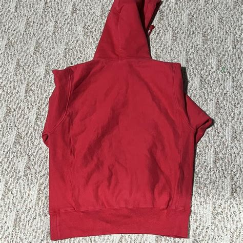 Champion Men's Red Hoodie | Depop