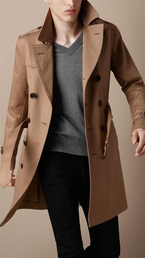 Burberry Brit Beige Structured Cotton Trench Coat | Trench coat men ...