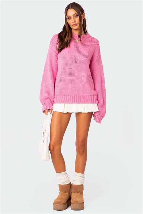 Aiden Oversized Chunky Knit Sweater – edikted