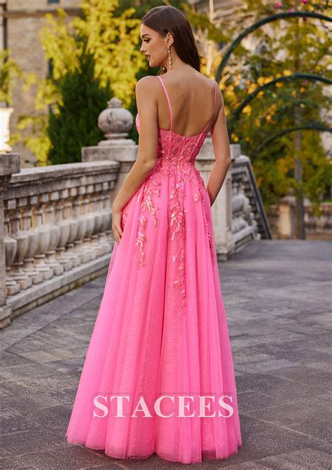 A-line Scoop Neck Sleeveless Floor-Length Tulle Prom Dress with ...
