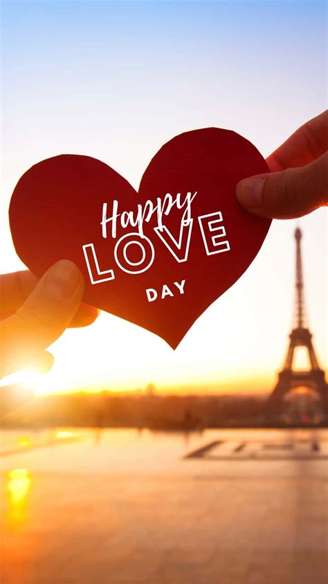 Download Happy Love Day Heart Eiffel Tower Sunset Wallpaper ...