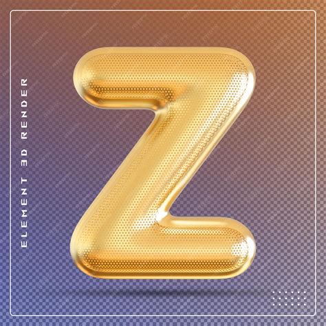 Premium PSD | Golden bubble letter z font 3d illustration