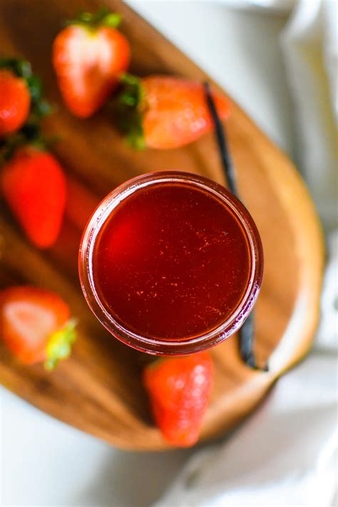 Strawberry Vanilla Simple Syrup Recipe - Dash of Jazz