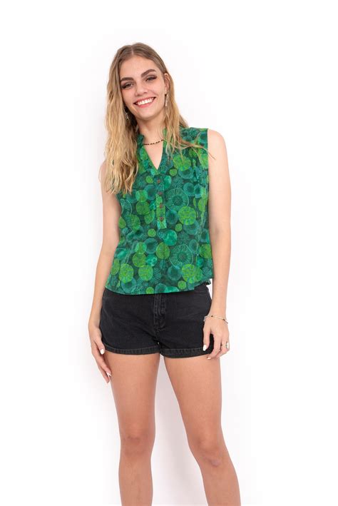 Zoe Top - Green Sea Urchin - OM Designs