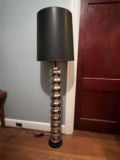 MODERN STACKED CHROME BALL FLOOR LAMP