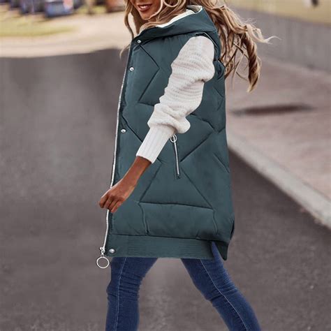 Puffer Vest for Women Sleeveless,Womens Long Puffer Vest Women's Down ...