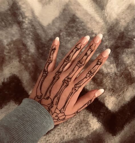 Hand Skeleton Drawing On Hand - Surrealist Drawing Techniques