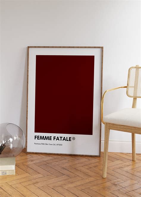 Femme Fatale Pantone, RED Pantone Print Poster, Red Pantone Wall Art ...