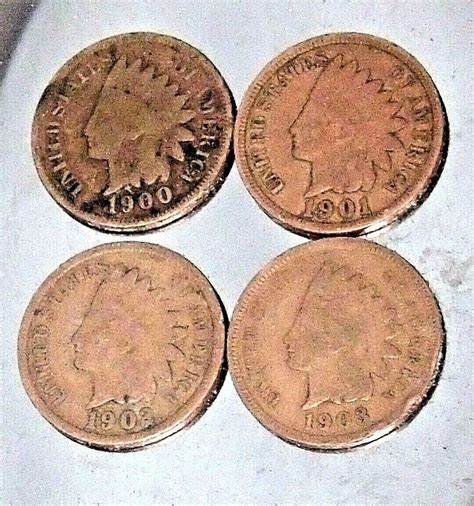 Indian Head Penny 1900, 1901, 1902, and 1903 AA20-CNP2143$98.50 ...