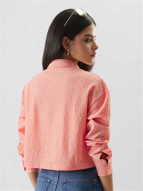 Buy Solids: Peach Women Crop Shirts Online at The Souled Store.