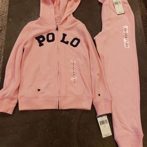 Girls (6x) Pink Polo Sweatshirt and Pants | Girls tracksuit, Toddler ...