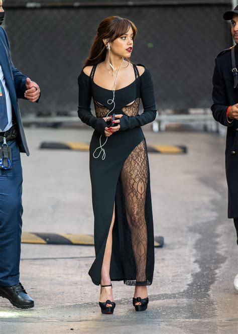 Jenna Ortega Just Wore a Sheer Lace Dress With the Highest Slit, Like ...