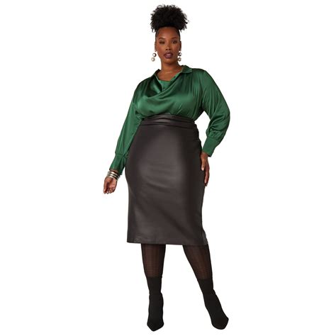 Ashley Stewart Women's Plus Size Cowl Neck Satin Blouse, Eden Green - Walmart.com