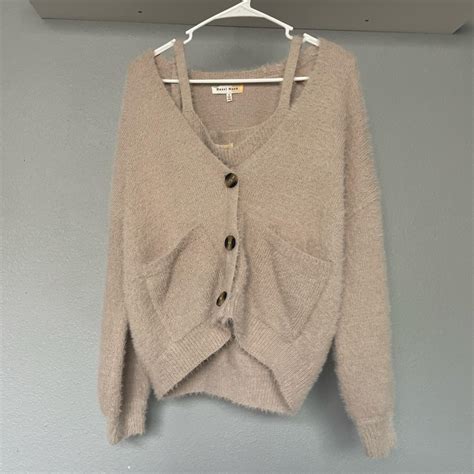 very light pink cardigan and top two piece set very... - Depop