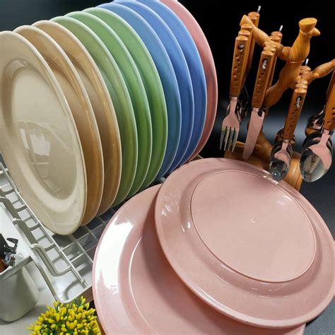 (12 in 1) - 10” WHEAT STRAW / PP PLASTIC PLATE (REUSABLE DINNER PLATE) /10” PARTY PLATE / PLATO ...