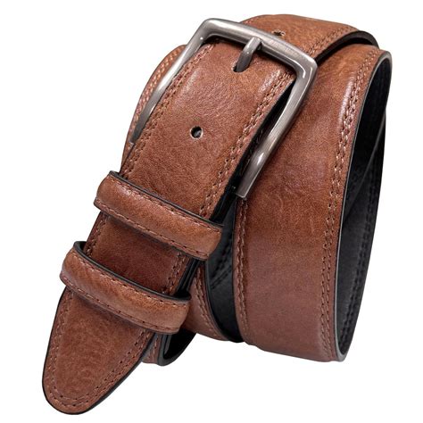 Men's Leather Belts Faux Vegan Leather Belt Classic Work Business Dress ...