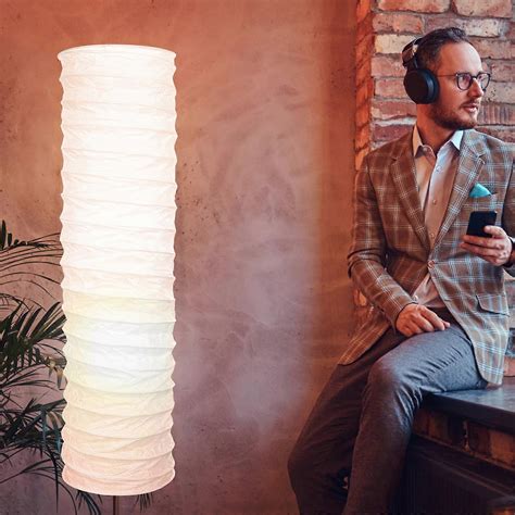 Chandelier Lamp Shades Paper Column Floor Lamp Paper Shade Floor Lamp ...