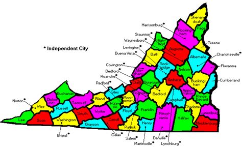 feliz: Virginia County Map VA