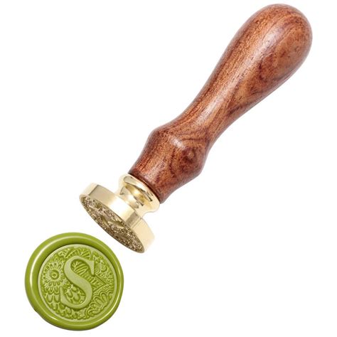 Letter S Wax Seal Stamp Yoption Brass Head Botanical Alphabet Initial ...