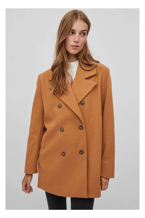 Abrigo cruzado mujer Vipoko camel Talla 38 Color CAMEL