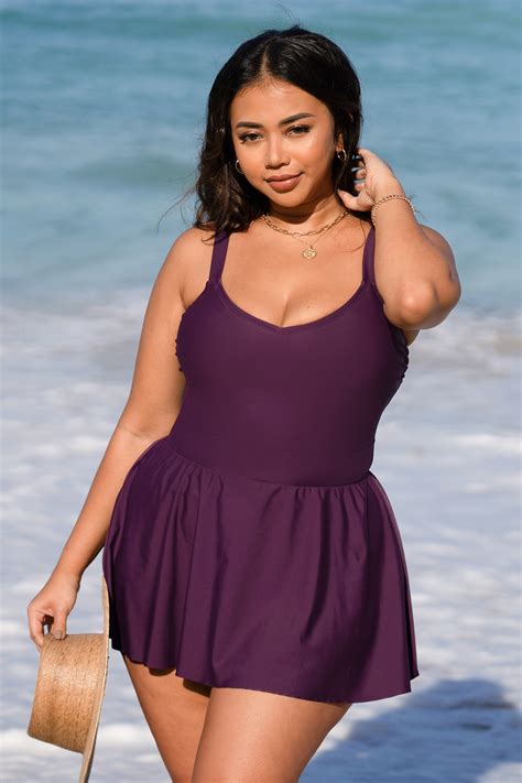 Dreamscapes Ruffled Plus Size Swim Dress