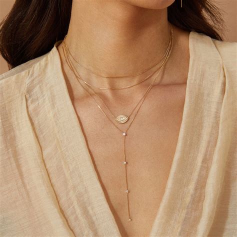 Gold & Diamond Evil Eye Protection Necklace | 14k Gold | EF Collection ...