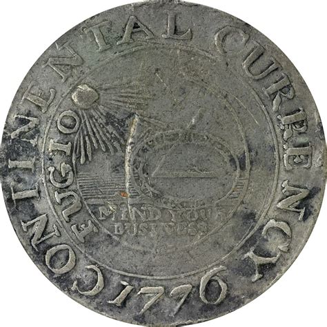 Highly Collectible 1776 Continental "Dollar" Correct CURRENCY Spelling ...