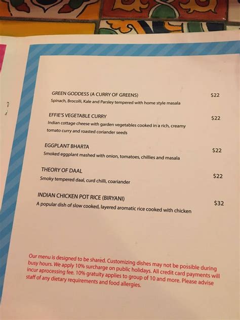 Menu at Masala Theory - Surry Hills restaurant, Surry Hills