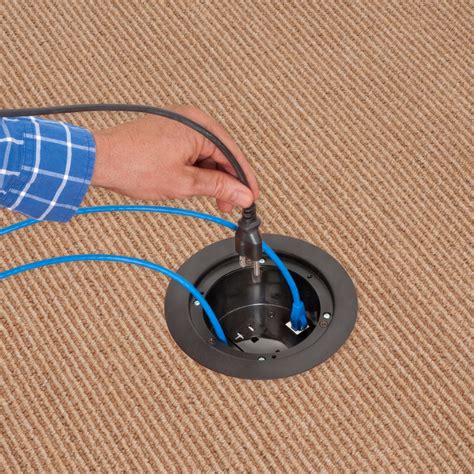 FLBR5420BL Recessed Power and Data Round Floor Box, Black - Floor Box ...