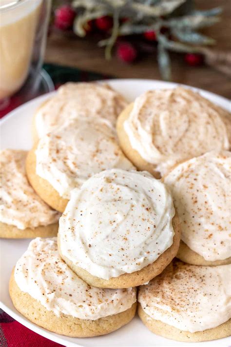 Eggnog Cookies - with Creamy Eggnog Frosting - Just so Tasty