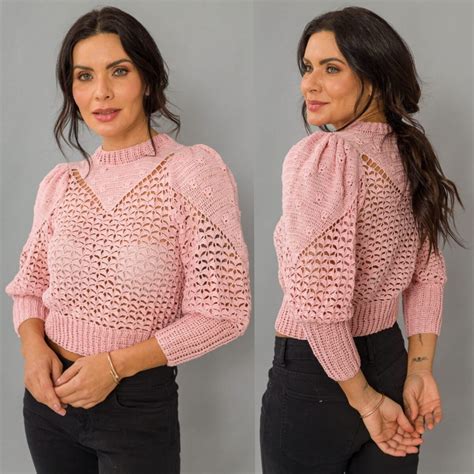 Розовый свитер крючком. Схемы — Paradosik Handmade — вязание для ...