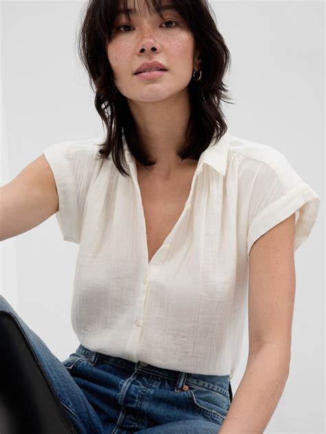 Crinkle Gauze Shirt | Gap