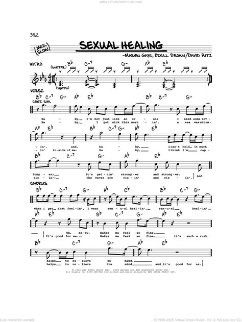 Sexual Healing sheet music (real book - melody and chords) (real book)